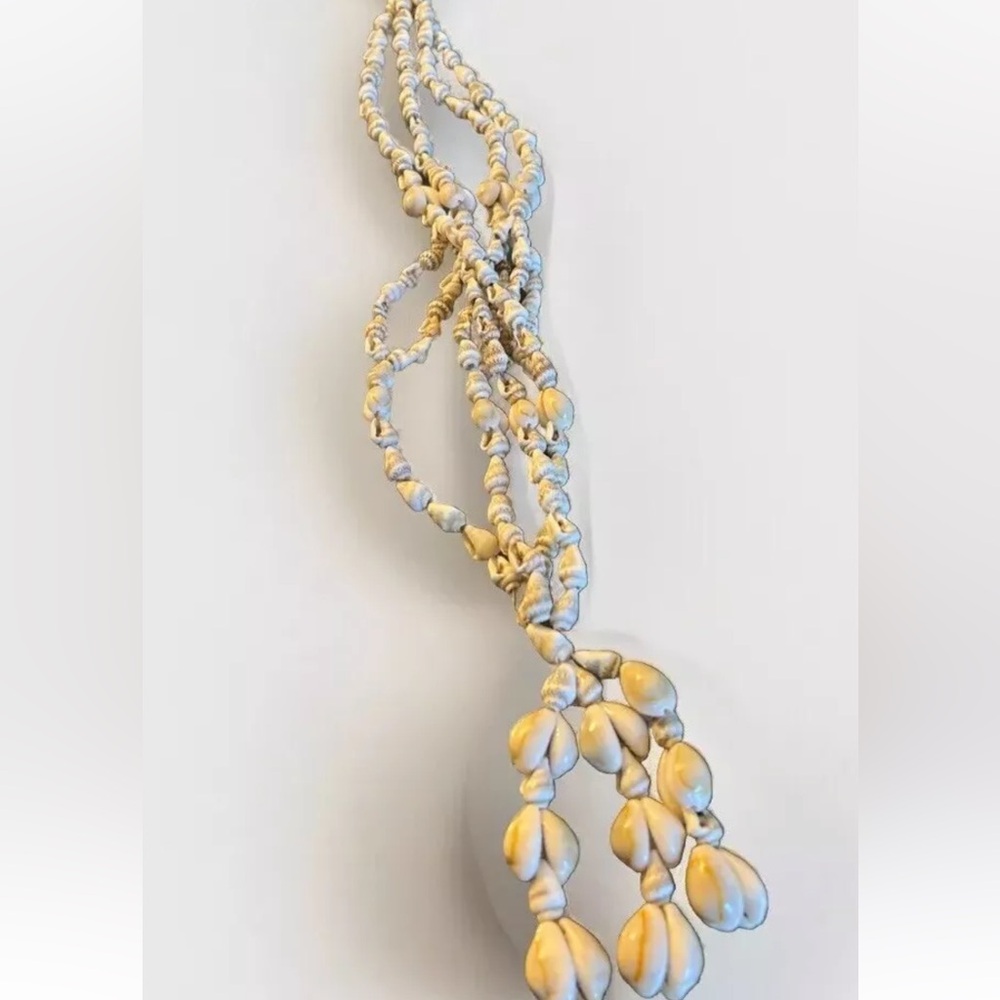 Vintage Seashell Hanging Plant Holder 18” L